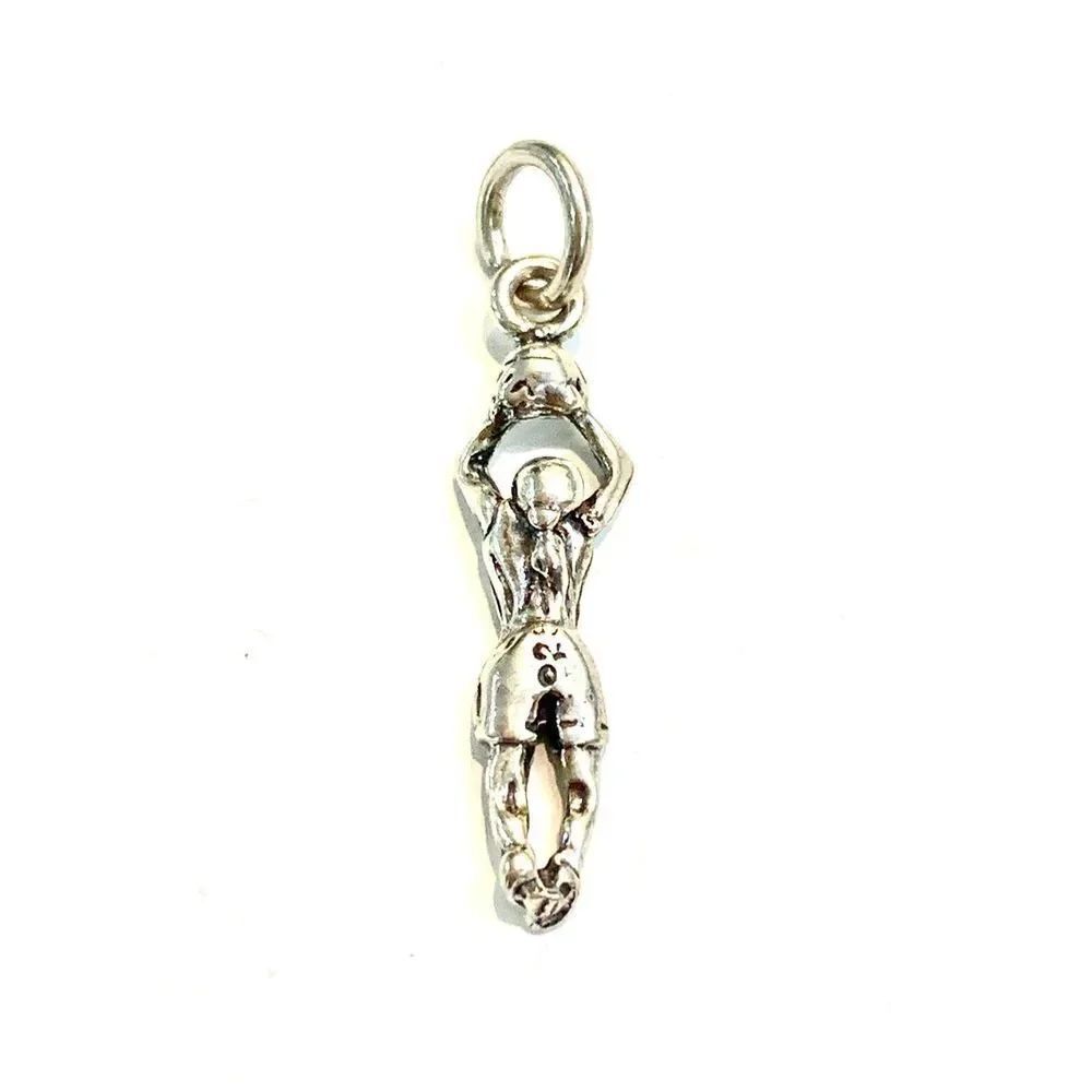 Basketball Player Sterling Silver Jewelry Charm #sports #basketball